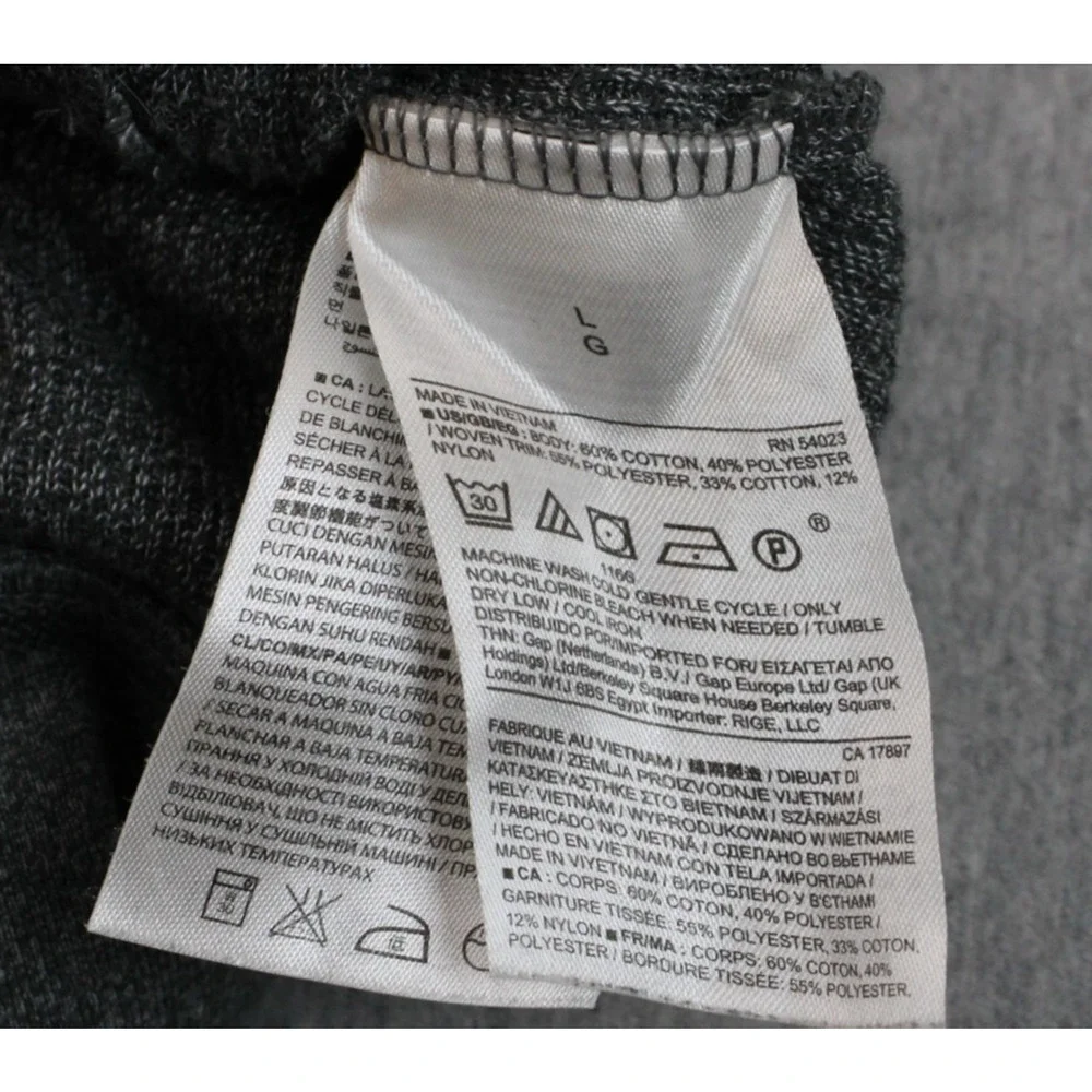 Banana Republic Jacket Sweater Mens Large Gray Cotton Blend Full Zip‎ Pockets